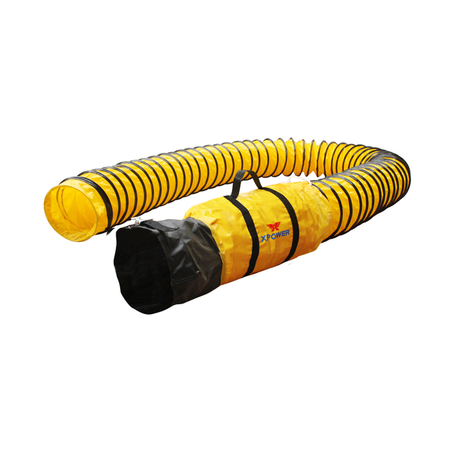 XPOWER 8DH25 8' Buigsame PVC-KANAALSLANG MET DRAERSAK 