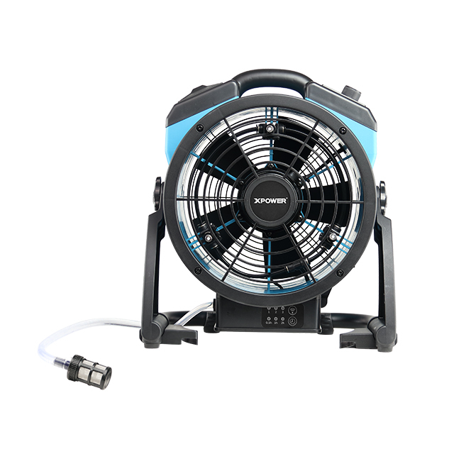Xpower FM-65WB 900CFM Ventilador de neblina operado con batería con bomba incorporada 